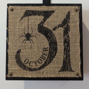 October 31st Halloween Spider Design Wooden Sign